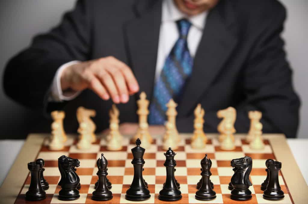 Man playing chess as a sport
