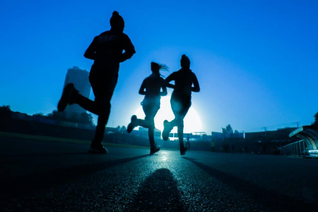 Runners running