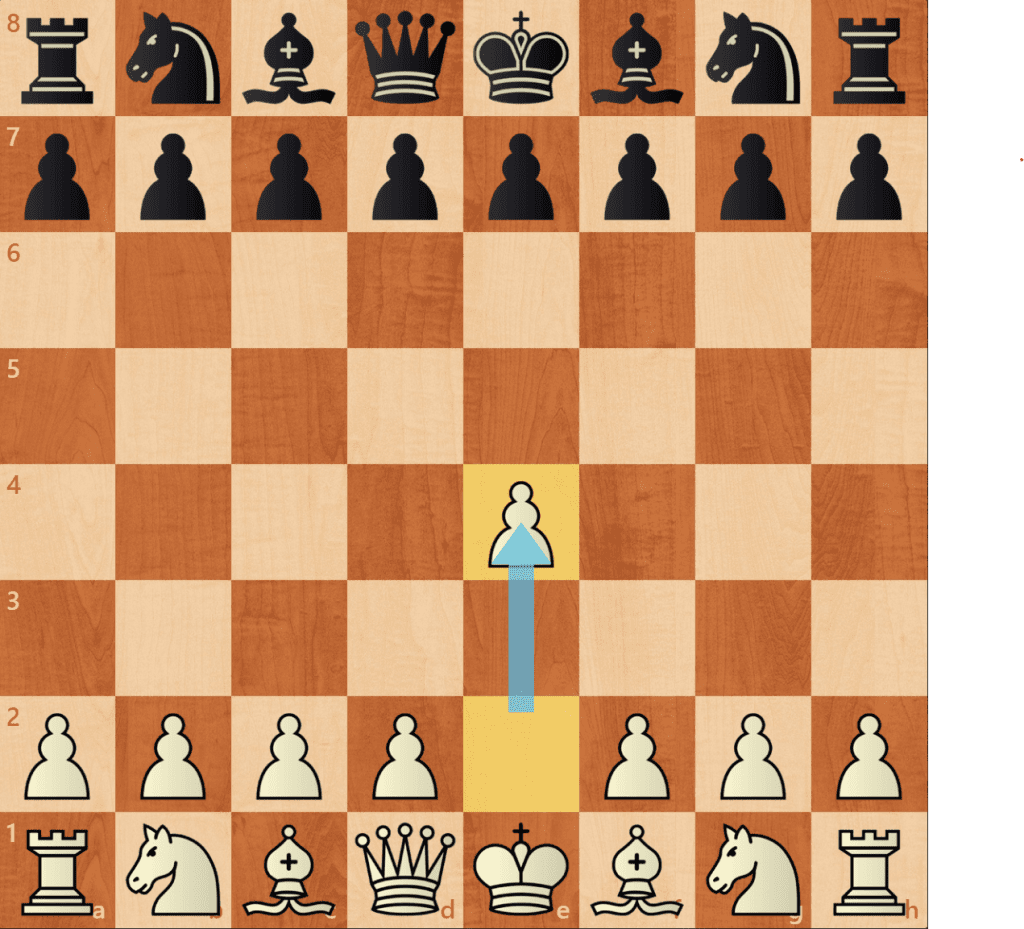 e4 white's first move